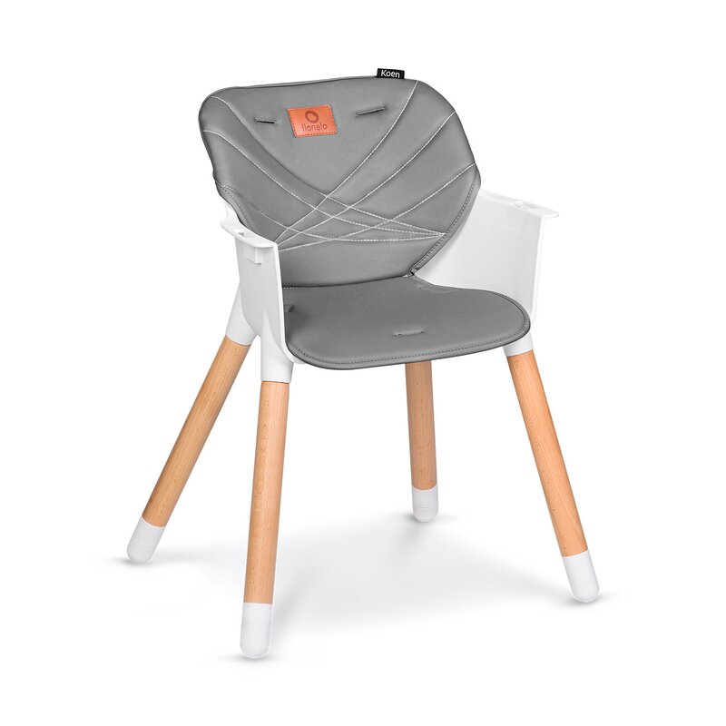 Scaun de masa, Lionelo, Koen, Din fag, 2 in 1, Transformabil, Sustine 30 kg, 6 luni+, Conform cu standardul european de securitate EN14988, Gri - gogobaby.ro