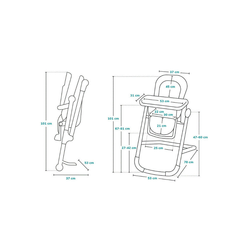 Scaun de masa, Lionelo, Cora Plus, Multifunctional, Reglabil in 4 pozitii pe inaltime, Spatar reglabil in 3 pozitii, Cu bara de jucarii, Pliabil, Conform cu standardul european de securitate EN14988, Verde