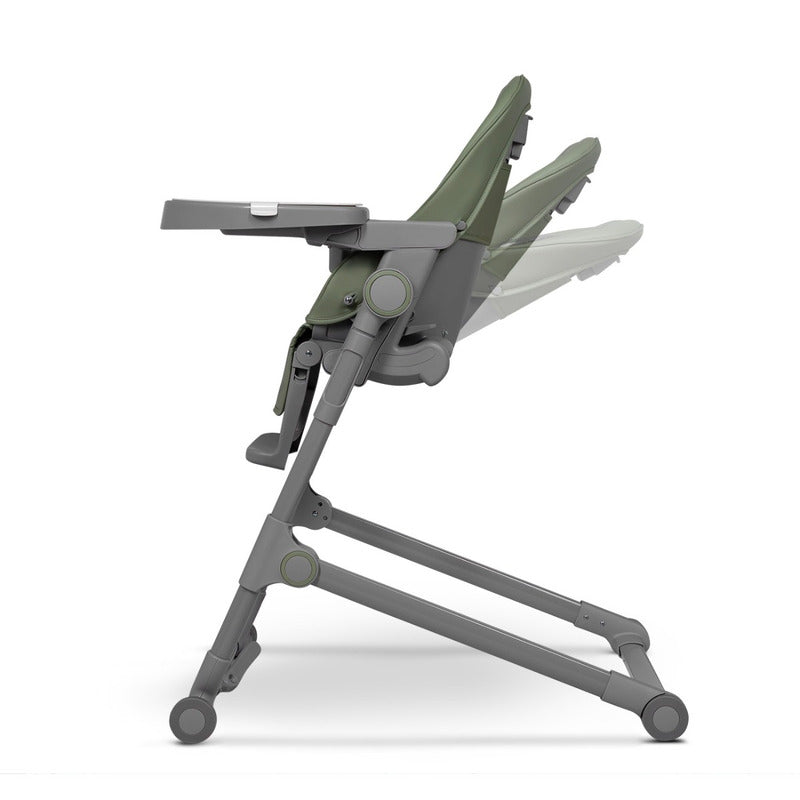 Scaun de masa, Lionelo, Cora Plus, Multifunctional, Reglabil in 4 pozitii pe inaltime, Spatar reglabil in 3 pozitii, Cu bara de jucarii, Pliabil, Conform cu standardul european de securitate EN14988, Verde
