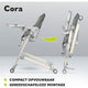 Scaun de masa, Lionelo, Cora Plus, Multifunctional, Reglabil in 4 pozitii pe inaltime, Spatar reglabil in 3 pozitii, Cu bara de jucarii, Pliabil, Conform cu standardul european de securitate EN14988, Verde