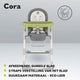 Scaun de masa, Lionelo, Cora Plus, Multifunctional, Reglabil in 4 pozitii pe inaltime, Spatar reglabil in 3 pozitii, Cu bara de jucarii, Pliabil, Conform cu standardul european de securitate EN14988, Verde