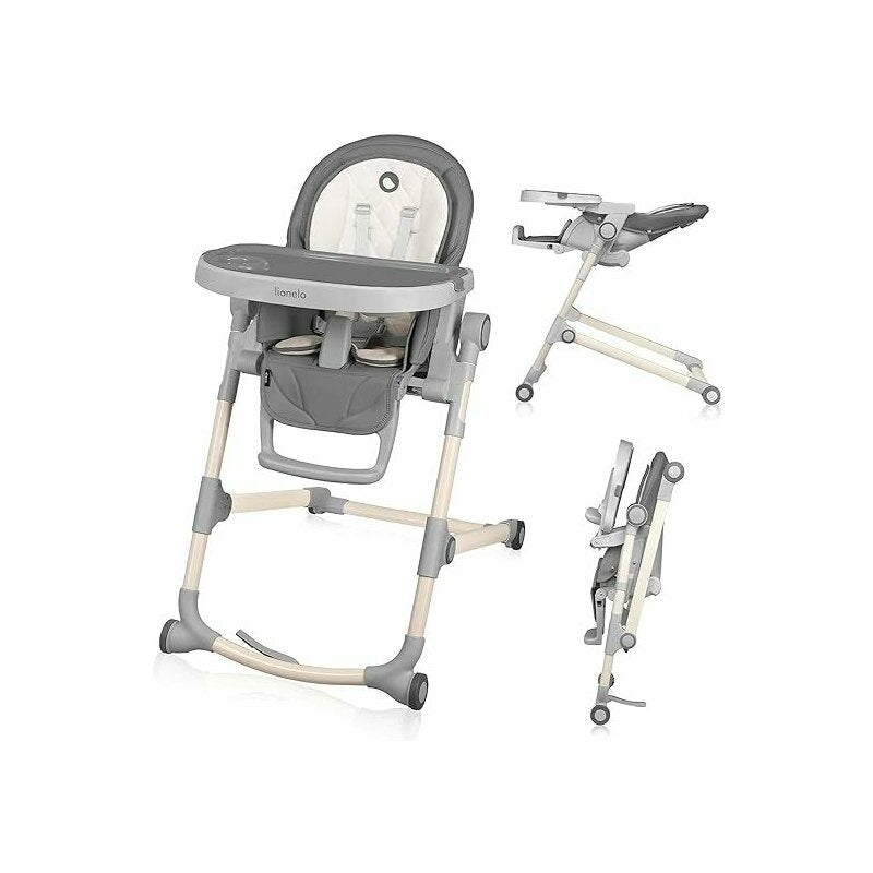 Scaun de masa, Lionelo, Cora Plus, Multifunctional, Reglabil in 4 pozitii pe inaltime, Spatar reglabil in 3 pozitii, Cu bara de jucarii, Pliabil, Conform cu standardul european de securitate EN14988, Verde