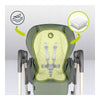 Scaun de masa si balansoar, Lionelo, Laurice, 2 in 1, Transformabil, Multifunctional, Inaltime si spatar reglabile, Cu melodii de leagan, 0 luni+, Conform cu standardele europene de securitate EN 14988, EN 16120, Verde