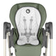 Scaun de masa si balansoar, Lionelo, Laurice, 2 in 1, Transformabil, Multifunctional, Inaltime si spatar reglabile, Cu melodii de leagan, 0 luni+, Conform cu standardele europene de securitate EN 14988, EN 16120, Verde