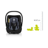 Scoica auto, Lionelo, i-Size Astrid, 0-13 Kg, 40-87 cm, Cu salteluta, Testat ADAC, Conform cu standardul european de securitate R129, Negru/Gri