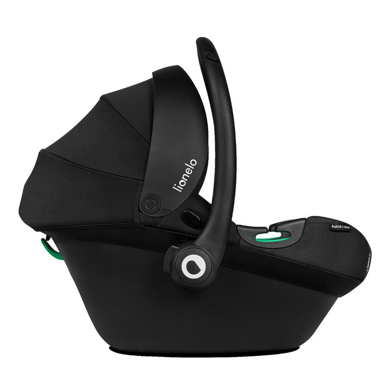 Scoica auto, Lionelo, i-Size Astrid, 0-13 Kg, 40-87 cm, Cu salteluta, Testat ADAC, Conform cu standardul european de securitate R129, Negru/Gri - gogobaby.ro