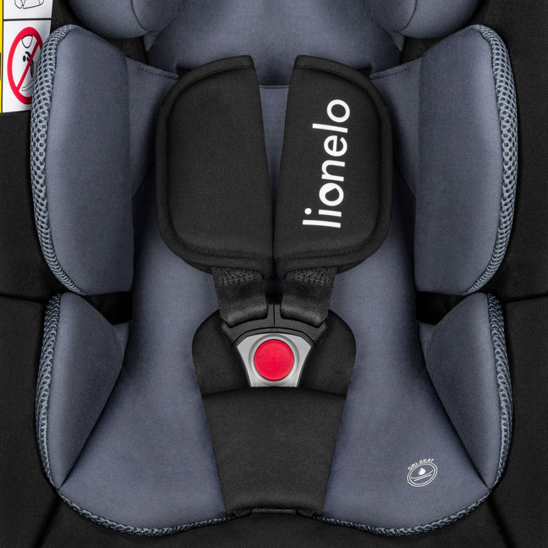Scoica auto, Lionelo, i-Size Astrid, 0-13 Kg, 40-87 cm, Cu salteluta, Testat ADAC, Conform cu standardul european de securitate R129, Negru/Gri - gogobaby.ro