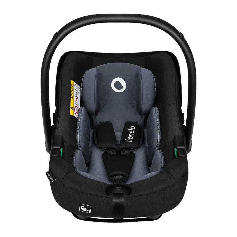 Scoica auto, Lionelo, i-Size Astrid, 0-13 Kg, 40-87 cm, Cu salteluta, Testat ADAC, Conform cu standardul european de securitate R129, Negru/Gri - gogobaby.ro