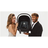 Scoica auto, Lionelo, i-Size Astrid, 0-13 Kg, 40-87 cm, Cu salteluta, Testat ADAC, Conform cu standardul european de securitate R129, Negru/Gri