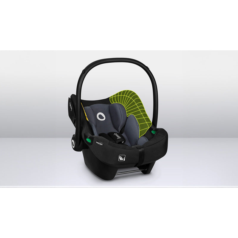 Scoica auto, Lionelo, i-Size Astrid, 0-13 Kg, 40-87 cm, Cu salteluta, Testat ADAC, Conform cu standardul european de securitate R129, Negru/Gri - gogobaby.ro