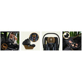 Scoica auto, Lionelo, i-Size Astrid, 0-13 Kg, 40-87 cm, Cu salteluta, Testat ADAC, Conform cu standardul european de securitate R129, Negru/Gri