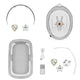 Set 2 in 1, Balansoar si landou, Lionelo, Bella, Rotative 360, Ecran tactil si telecomanda, Electric, Scaun reglabil, 6 miscari unice, 5 viteze, Cu melodii, Gri