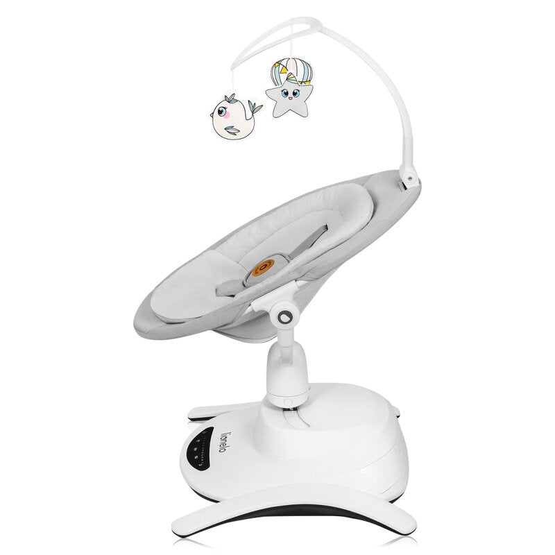 Set 2 in 1, Balansoar si landou, Lionelo, Bella, Rotative 360, Ecran tactil si telecomanda, Electric, Scaun reglabil, 6 miscari unice, 5 viteze, Cu melodii, Gri - gogobaby.ro