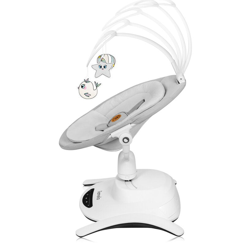 Set 2 in 1, Balansoar si landou, Lionelo, Bella, Rotative 360, Ecran tactil si telecomanda, Electric, Scaun reglabil, 6 miscari unice, 5 viteze, Cu melodii, Gri - gogobaby.ro