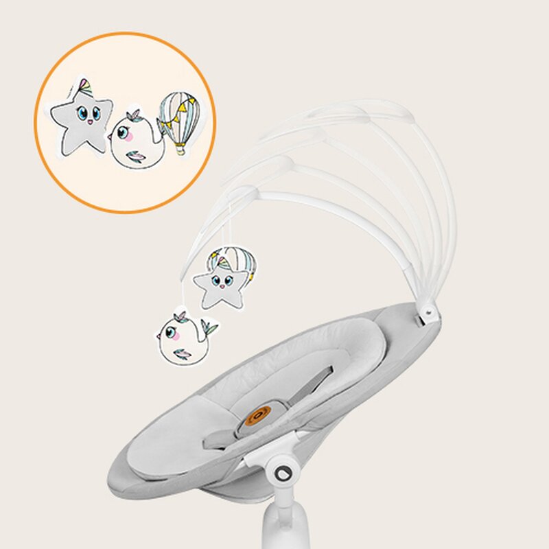 Set 2 in 1, Balansoar si landou, Lionelo, Bella, Rotative 360, Ecran tactil si telecomanda, Electric, Scaun reglabil, 6 miscari unice, 5 viteze, Cu melodii, Gri - gogobaby.ro