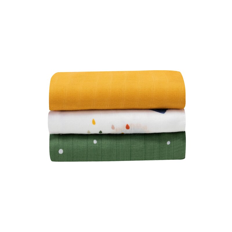 Set 3 museline, Lionelo, Bamboo, Multifunctionale, Din Bambus, 70x70 cm, Dino - gogobaby.ro