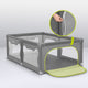 Tarc de joaca copii, Lionelo, Willow, 127 x 187 cm, Pliere compacta, Include geanta de transport, Din plasa, Cu doua intrari laterale si fermoar, Cu ventuze pentru stabilitate, Conform cu EN 12227:2010, Gri