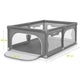 Tarc de joaca copii, Lionelo, Willow, 127 x 187 cm, Pliere compacta, Include geanta de transport, Din plasa, Cu doua intrari laterale si fermoar, Cu ventuze pentru stabilitate, Conform cu EN 12227:2010, Gri