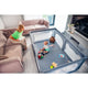 Tarc de joaca copii, Lionelo, Willow, 127 x 187 cm, Pliere compacta, Include geanta de transport, Din plasa, Cu doua intrari laterale si fermoar, Cu ventuze pentru stabilitate, Conform cu EN 12227:2010, Gri