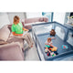 Tarc de joaca copii, Lionelo, Willow, 127 x 187 cm, Pliere compacta, Include geanta de transport, Din plasa, Cu doua intrari laterale si fermoar, Cu ventuze pentru stabilitate, Conform cu EN 12227:2010, Gri