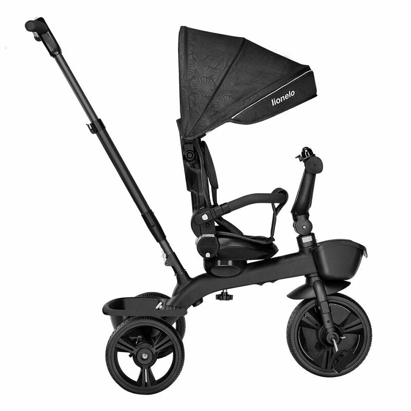 Tricicleta copii, Lionelo, Kori, Ultrapliabila, Multifunctionala, Cu suport de picioare, Control al directiei, Scaun reversibil, Rotire 360 grade, Conform cu standardul european de securitate EN71, Grey Stone - gogobaby.ro