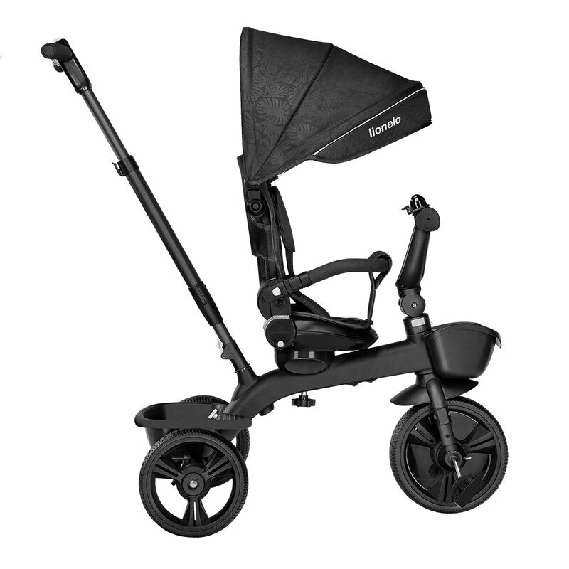 Tricicleta copii, Lionelo, Kori, Ultrapliabila, Multifunctionala, Cu suport de picioare, Control al directiei, Scaun reversibil, Rotire 360 grade, Conform cu standardul european de securitate EN71, Grey Stone - gogobaby.ro