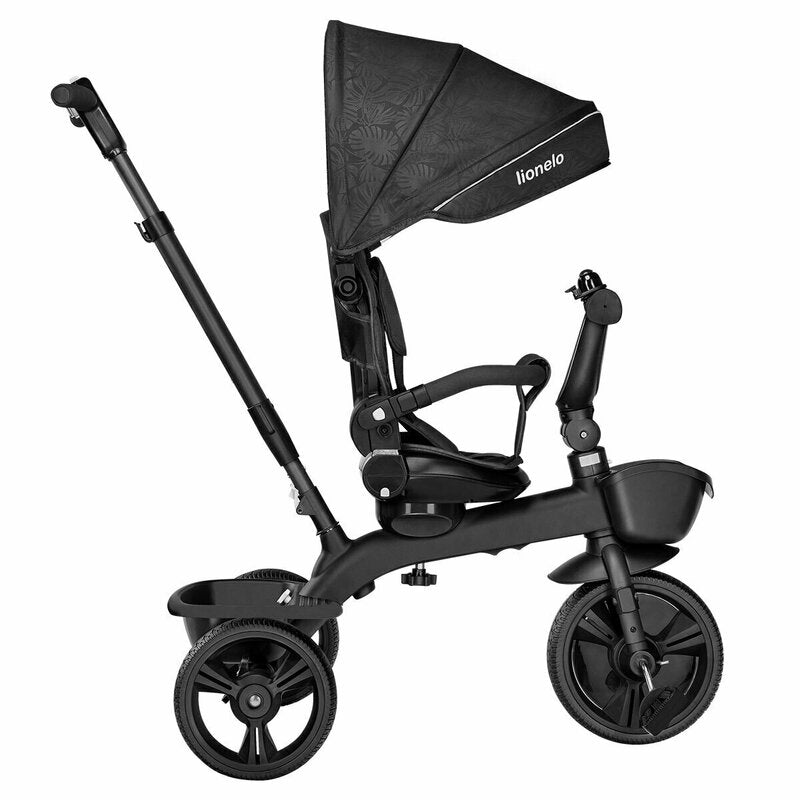 Tricicleta copii, Lionelo, Kori, Ultrapliabila, Multifunctionala, Cu suport de picioare, Control al directiei, Scaun reversibil, Rotire 360 grade, Conform cu standardul european de securitate EN71, Grey Stone - gogobaby.ro