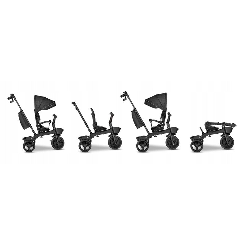 Tricicleta copii, Lionelo, Kori, Ultrapliabila, Multifunctionala, Cu suport de picioare, Control al directiei, Scaun reversibil, Rotire 360 grade, Conform cu standardul european de securitate EN71, Grey Stone - gogobaby.ro