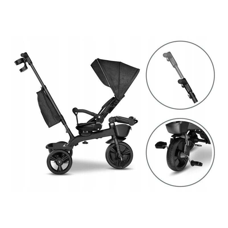 Tricicleta copii, Lionelo, Kori, Ultrapliabila, Multifunctionala, Cu suport de picioare, Control al directiei, Scaun reversibil, Rotire 360 grade, Conform cu standardul european de securitate EN71, Grey Stone - gogobaby.ro