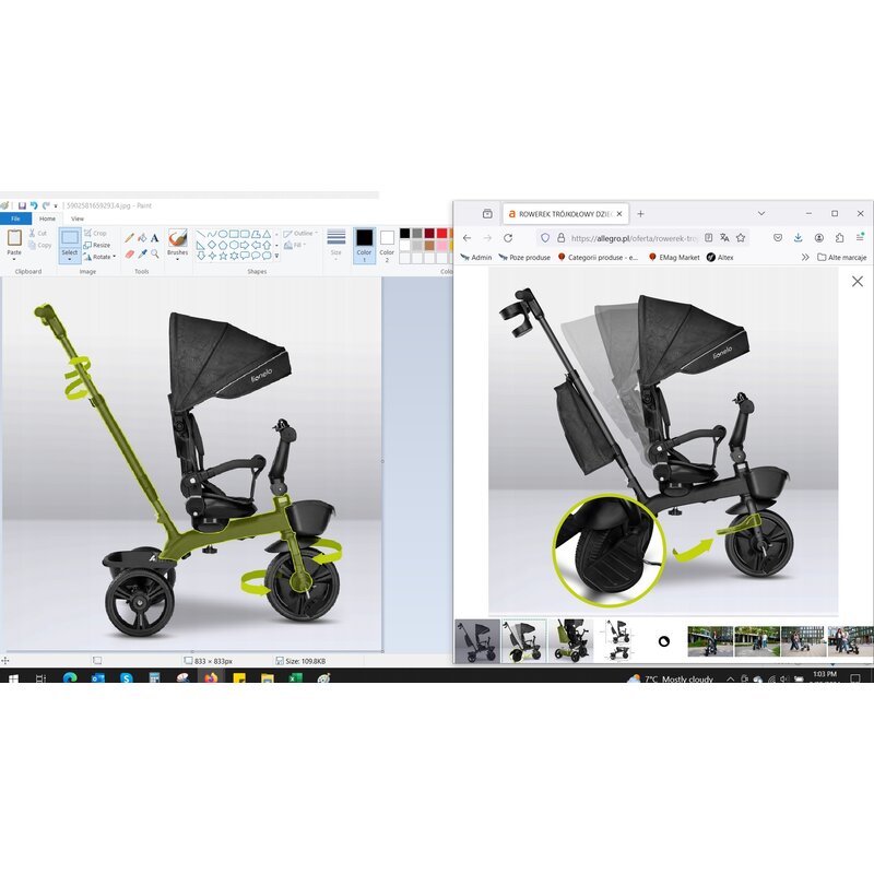 Tricicleta copii, Lionelo, Kori, Ultrapliabila, Multifunctionala, Cu suport de picioare, Control al directiei, Scaun reversibil, Rotire 360 grade, Conform cu standardul european de securitate EN71, Grey Stone - gogobaby.ro