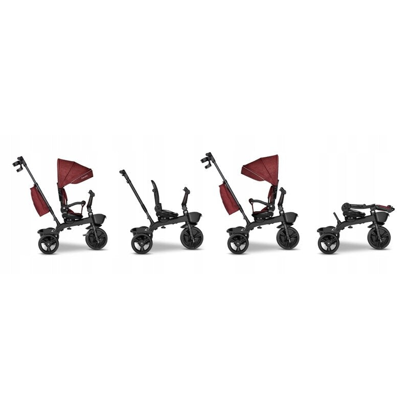 Tricicleta copii, Lionelo, Kori, Ultrapliabila, Multifunctionala. Cu suport de picioare, Control al directiei, Scaun reversibil, Rotire 360 grade, Conform cu standardul europeane de securitate EN71, Red Burgundy - gogobaby.ro