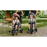 Tricicleta copii, Lionelo, Tris, Ultrapliabila, Multifunctionala. Mecanism de pedalare libera, Suport picioare, Control al directiei, Scaun reversibil, Rotire 360 grade, Conform cu standardul europeane de securitate EN71, Roz/Gri