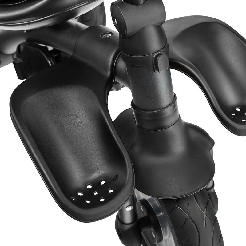 Tricicleta copii, Lionelo, Tris, Ultrapliabila, Multifunctionala. Mecanism de pedalare libera, Suport picioare, Control al directiei, Scaun reversibil, Rotire 360 grade, Conform cu standardul europeane de securitate EN71, Roz/Gri