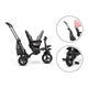 Tricicleta copii, Lionelo, Tris, Ultrapliabila, Multifunctionala. Mecanism de pedalare libera, Suport picioare, Control al directiei, Scaun reversibil, Rotire 360 grade, Conform cu standardul europeane de securitate EN71, Roz/Gri