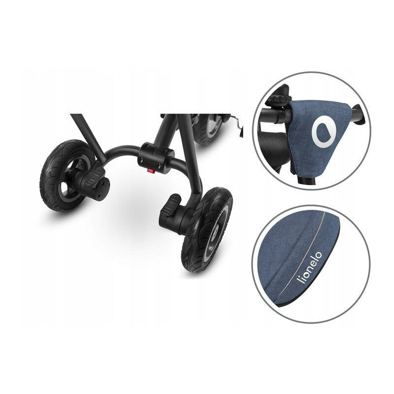 Tricicleta copii, Lionelo, Tris, Ultrapliabila, Multifunctionala, Mecanism de pedalare libera, Suport picioare, Control al directiei, Scaun reversibil, Rotire 360 grade, Conform cu standardul europeane de securitate EN71, Albastru - gogobaby.ro