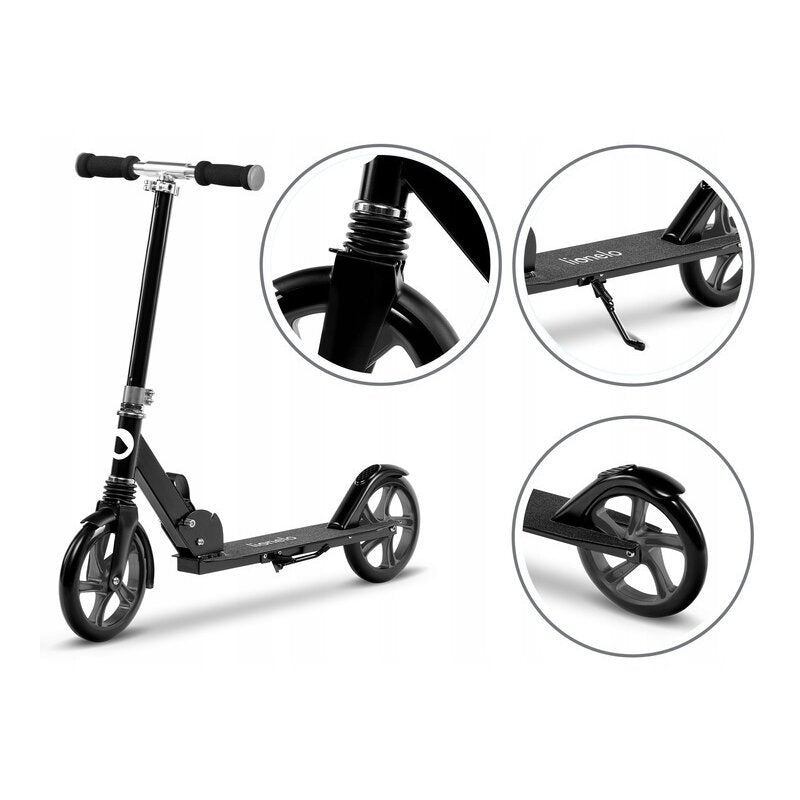 Trotineta, Lionelo, Luca, Copii/Adulti, Ultrapliabila, Pana la 100 Kg, Conform cu standardul european de securitate EN14619, Negru - gogobaby.ro