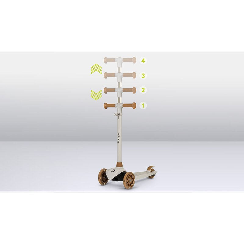 Trotineta, Lionelo, Jessy, Ultrapliabila, Pana la 50 Kg, Cu design ergonomic, Cu lumini LED, 56 x 26 x 67-82 cm, 3 ani+, Maro