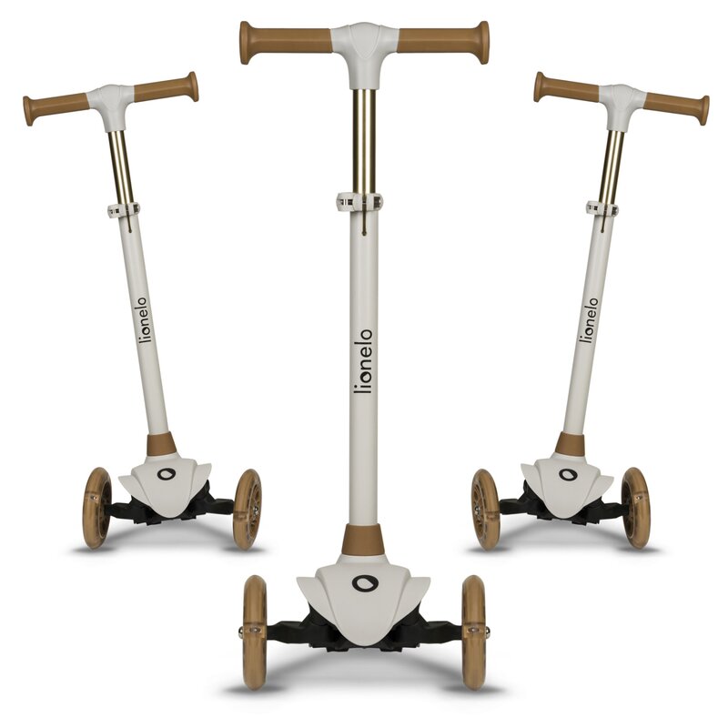 Trotineta, Lionelo, Jessy, Ultrapliabila, Pana la 50 Kg, Cu design ergonomic, Cu lumini LED, 56 x 26 x 67-82 cm, 3 ani+, Maro