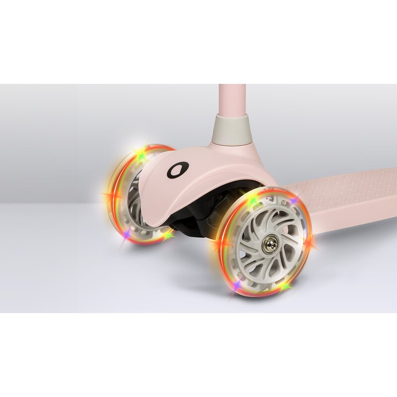 Trotineta, Lionelo, Jessy, Ultrapliabila, Pana la 50 Kg, Cu design ergonomic, Cu lumini LED, 56 x 26 x 67-82 cm, 3 ani+, Roz - gogobaby.ro