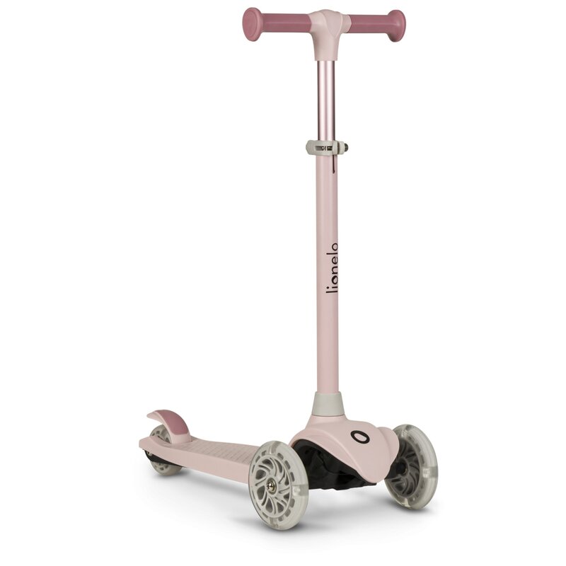 Trotineta, Lionelo, Jessy, Ultrapliabila, Pana la 50 Kg, Cu design ergonomic, Cu lumini LED, 56 x 26 x 67-82 cm, 3 ani+, Roz