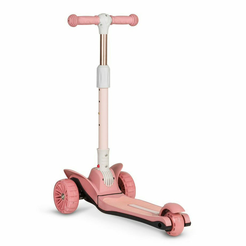 Trotineta, Lionelo, Timy, Copii, Ultrapliabila, Pana la 50 Kg, Cu design ergonomic, Cu lumini LED, 26 5 x 60 x 64-76 cm, 3 ani+, Roz