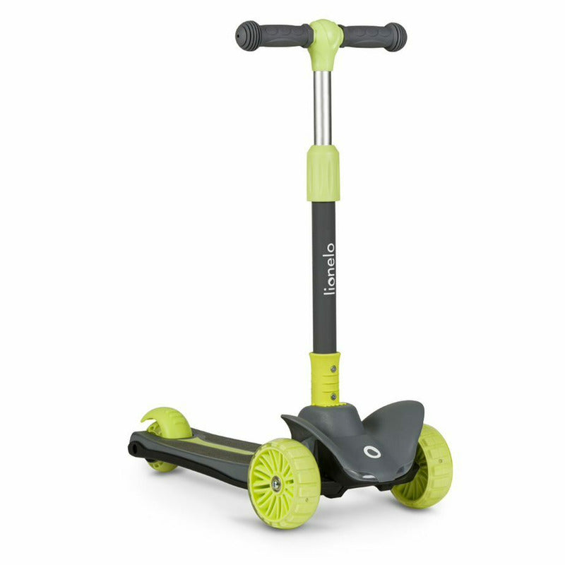 Trotineta, Lionelo, Timy, Copii, Ultrapliabila, Pana la 50 Kg, Cu design ergonomic, Cu lumini LED, 26 5 x 60 x 64-76 cm, 3 ani+, Verde - gogobaby.ro