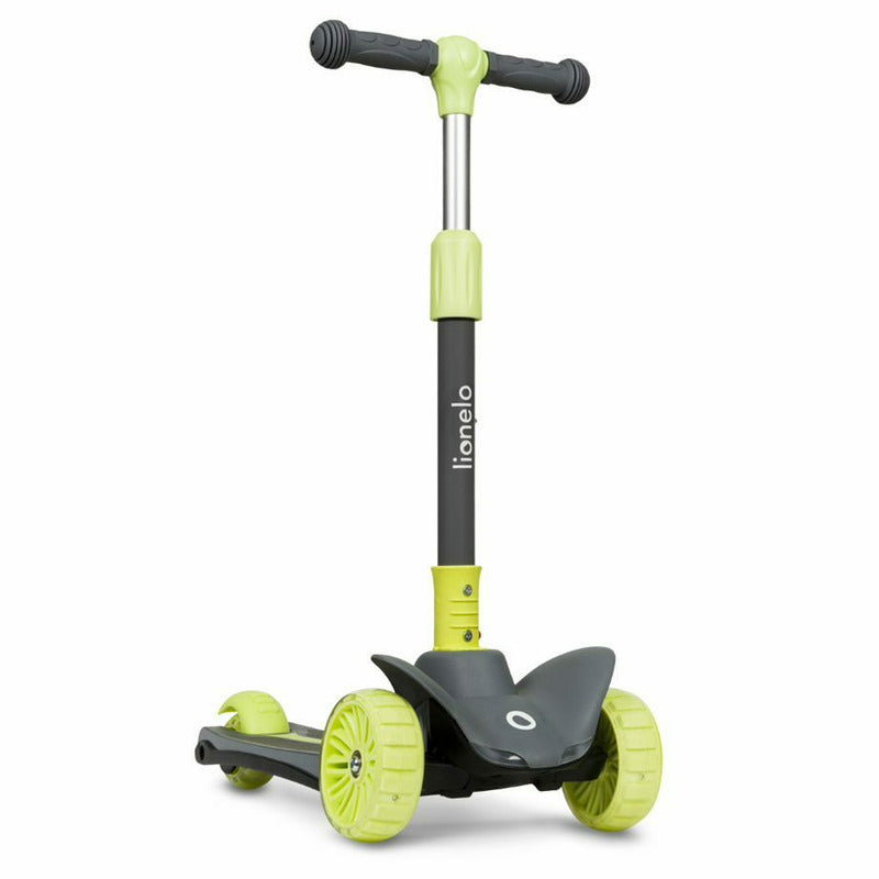 Trotineta, Lionelo, Timy, Copii, Ultrapliabila, Pana la 50 Kg, Cu design ergonomic, Cu lumini LED, 26 5 x 60 x 64-76 cm, 3 ani+, Verde - gogobaby.ro