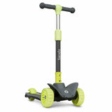 Trotineta, Lionelo, Timy, Copii, Ultrapliabila, Pana la 50 Kg, Cu design ergonomic, Cu lumini LED, 26 5 x 60 x 64-76 cm, 3 ani+, Verde
