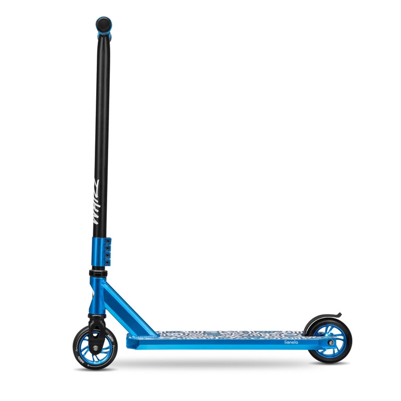 Trotineta, Lionelo, Whizz, Pentru Acrobatii, Rulmenti ABEC-9, Sistemul de compresie IHC 9, 20 - 100 kg, Conform cu standardul european de securitate EN14619, Albastru - gogobaby.ro