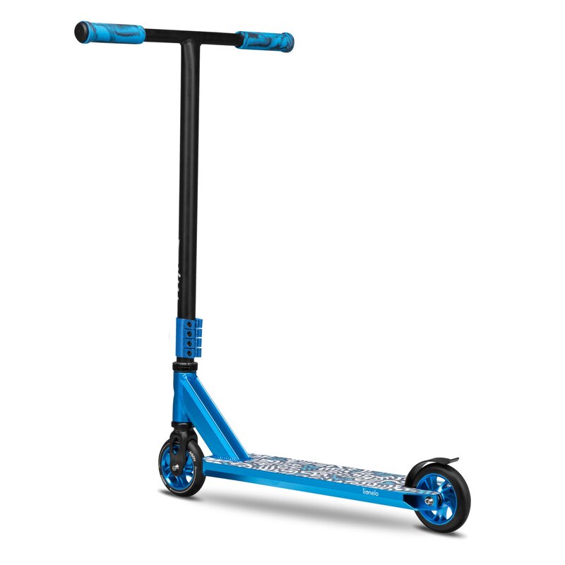 Trotineta, Lionelo, Whizz, Pentru Acrobatii, Rulmenti ABEC-9, Sistemul de compresie IHC 9, 20 - 100 kg, Conform cu standardul european de securitate EN14619, Albastru - gogobaby.ro