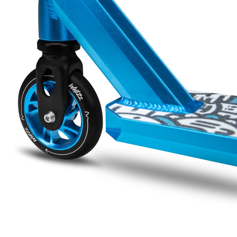 Trotineta, Lionelo, Whizz, Pentru Acrobatii, Rulmenti ABEC-9, Sistemul de compresie IHC 9, 20 - 100 kg, Conform cu standardul european de securitate EN14619, Albastru - gogobaby.ro