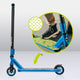 Trotineta, Lionelo, Whizz, Pentru Acrobatii, Rulmenti ABEC-9, Sistemul de compresie IHC 9, 20 - 100 kg, Conform cu standardul european de securitate EN14619, Albastru