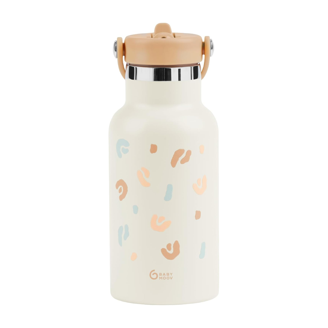 Babymoov - Sticla termoizolanta din inox Little Explorer Animal Print Ivory - gogobaby.ro