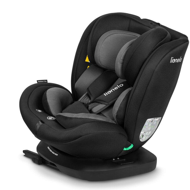 Scaun auto, Lionelo, Bastiaan i-Size, 4 in 1, Protectie laterala, Cu spatar inclinabil in 4 pozitii, Cu tetiera reglabila in 7 pozitii, Rotire 360 grade, Top Tether, 0-36 Kg, 40-150 cm, Cu Isofix, Conform cu ECE R129/03, Gri - gogobaby.ro